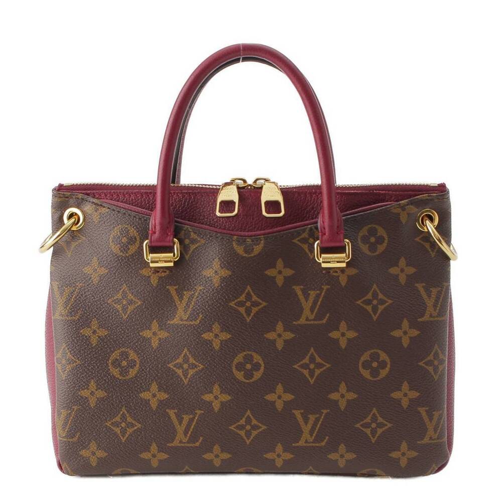 Louis Vuitton Monogram Pallas Handbag Brown Bordeaux Red
